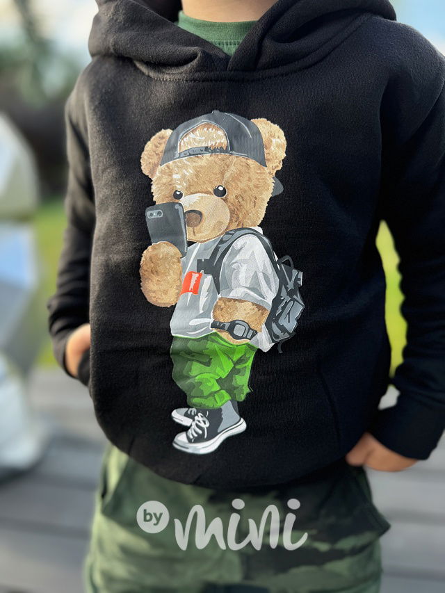 Selfie zateplená mikina černá