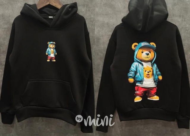 Teddy zateplená mikina černá