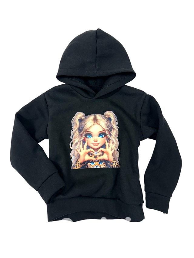 Extra silně zateplená mikina GIRL black