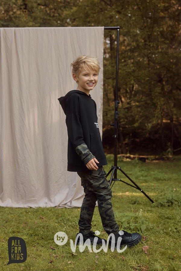 All for kids mikina FUTURE black/army