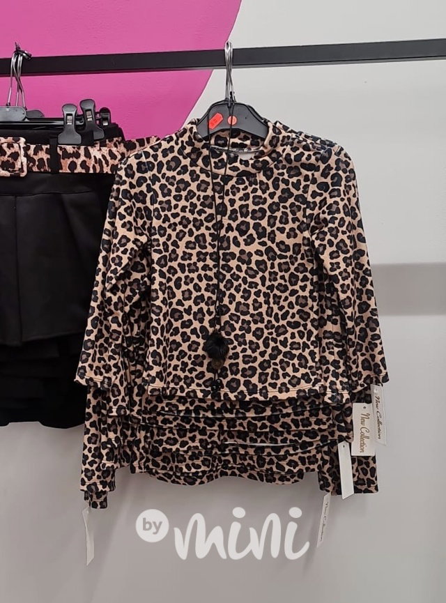 Teplá leopard blůzka s řetízkem