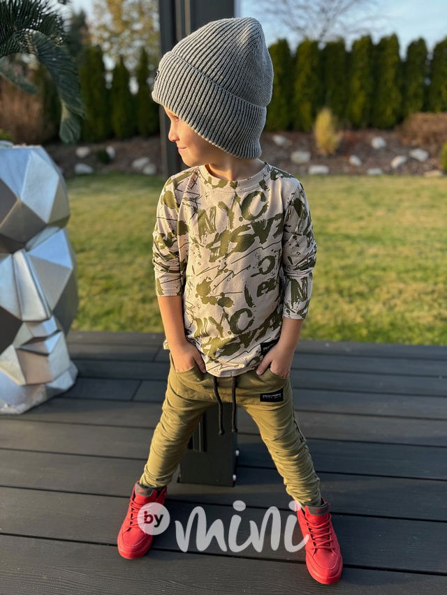 Letters khaki longsleeve blůzka *Despacito*