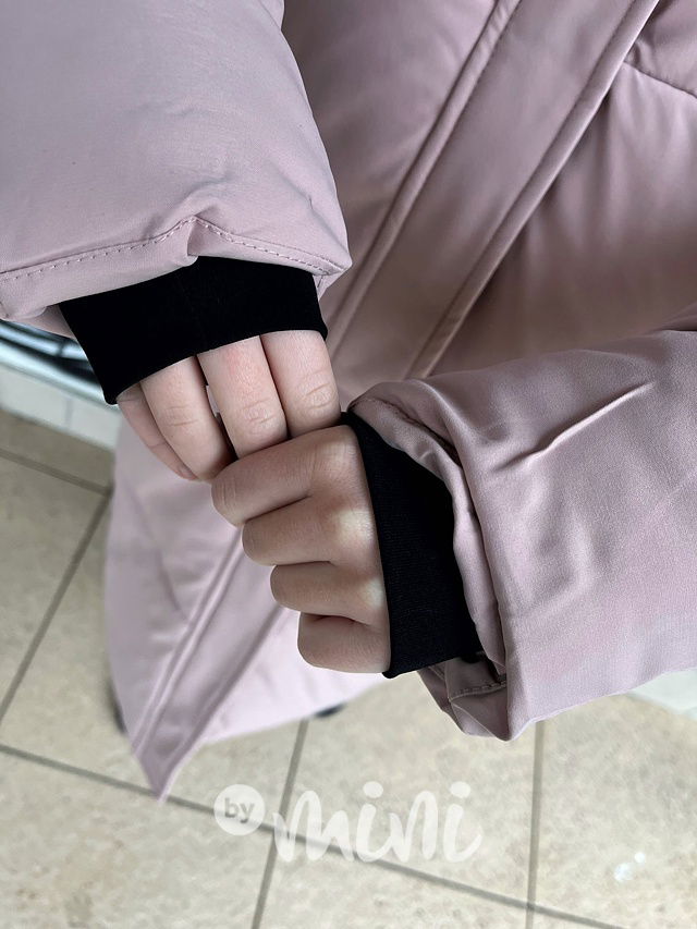 Maxi dlouhý zimní kabát SPORTY pudder pink