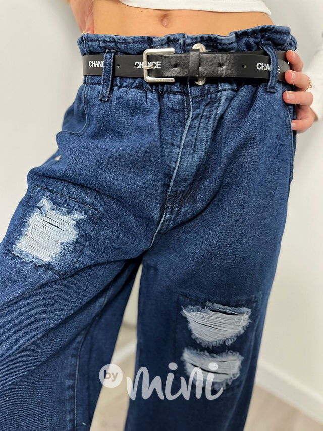 Zateplené ripped volné maxi džíny