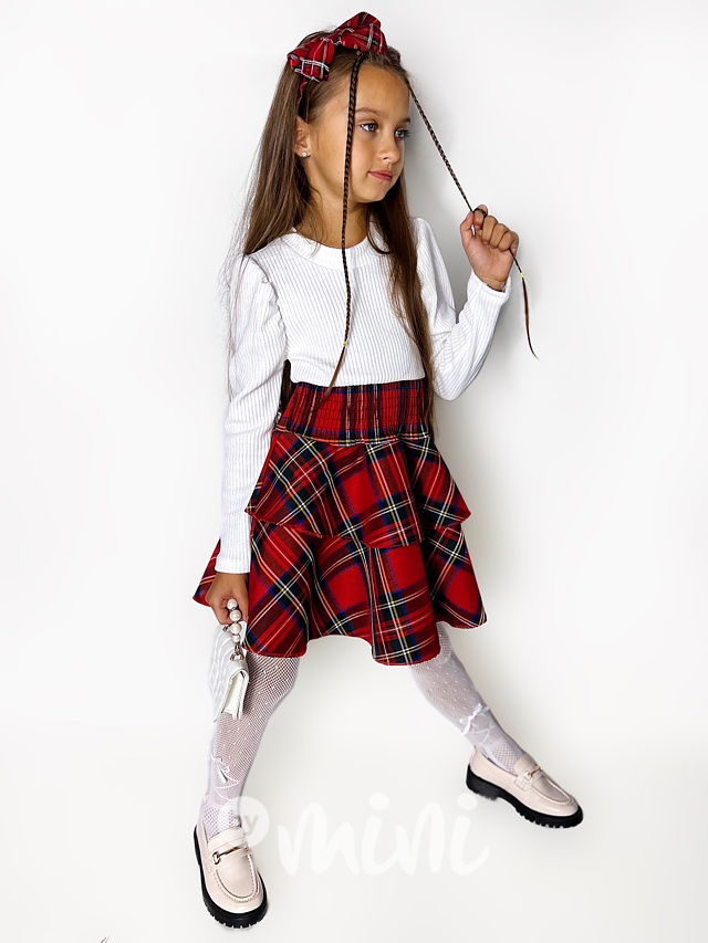 Šaty s vrstvenou karo sukní