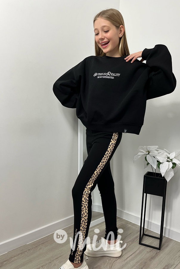 Zateplené legíny black/leopard