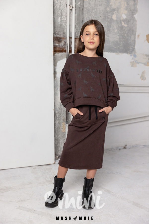 Mash Mnie midi sukně WOLF choco