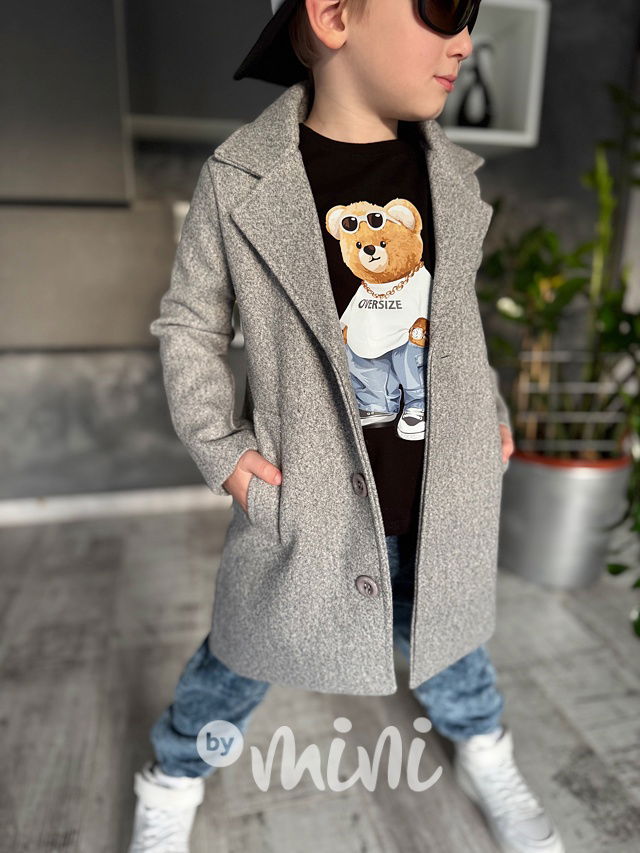 Chlapecký flaušový kabát grey