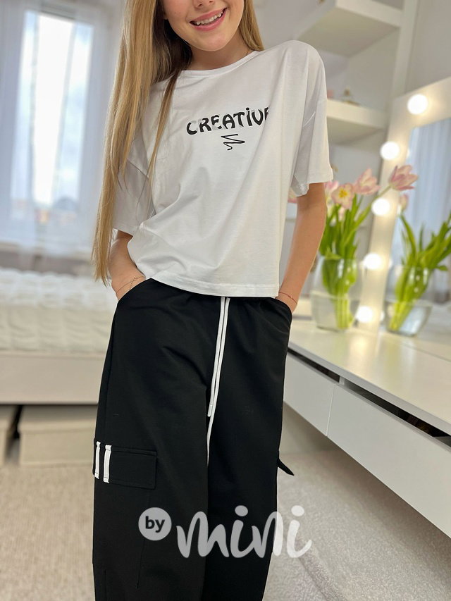 CREATIVE oversize triko bílé