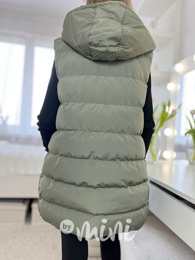 Jarní long vesta khaki