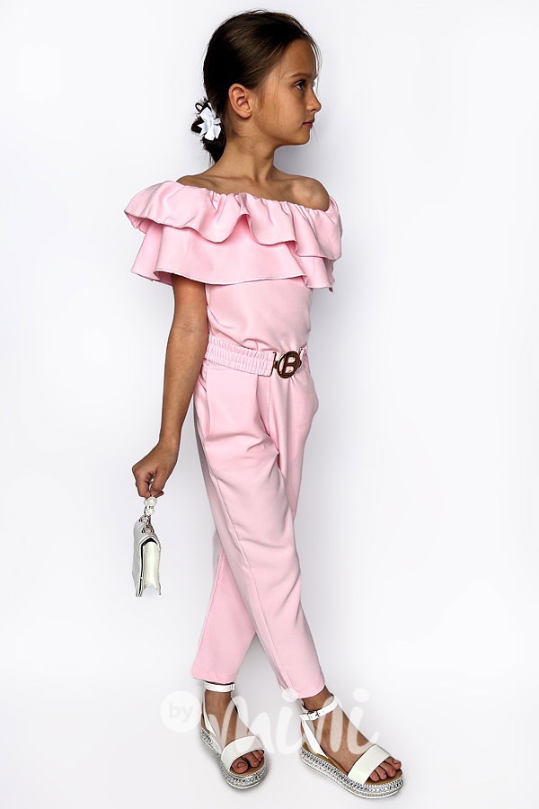 Elegantní overal s páskem pink