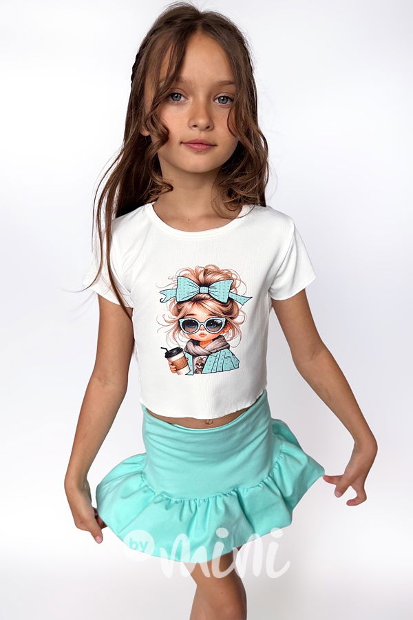 GIRL trojkomplet white/mint