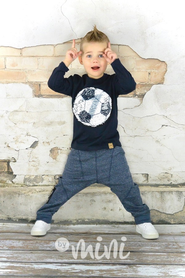 Dark blue triko s měnícími flitry