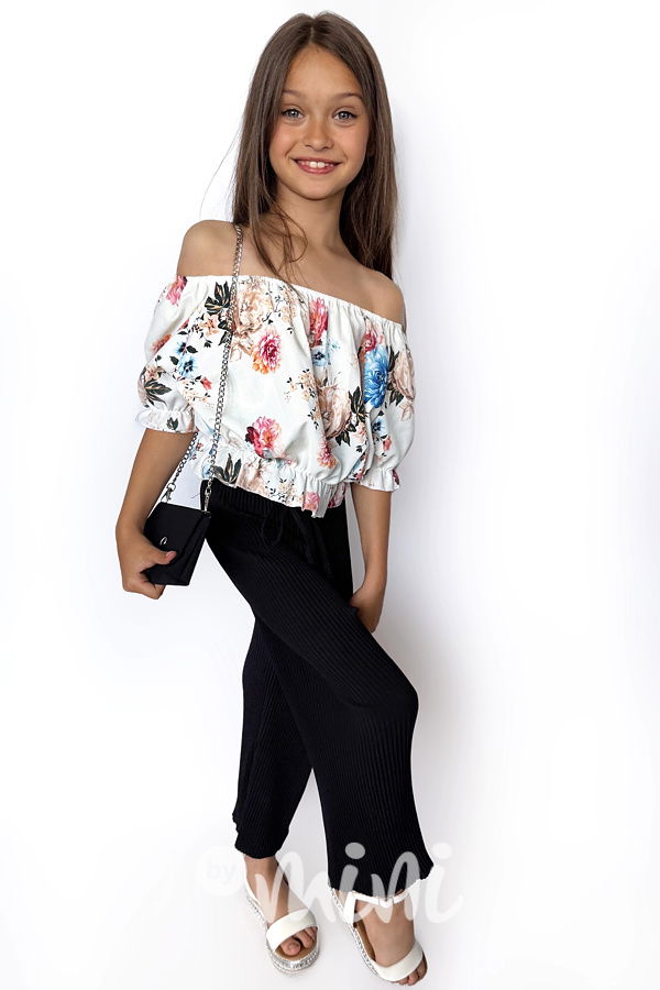 Letní plisovaný set s kabelkou black