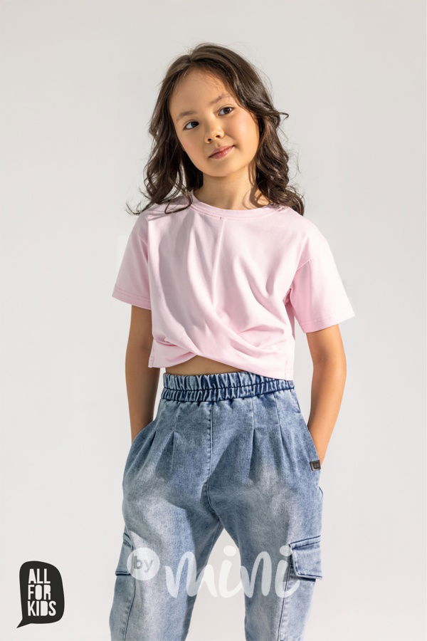 All for kids soft denim barel jeans ice blue