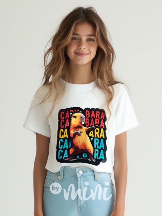 Capybara triko bílé