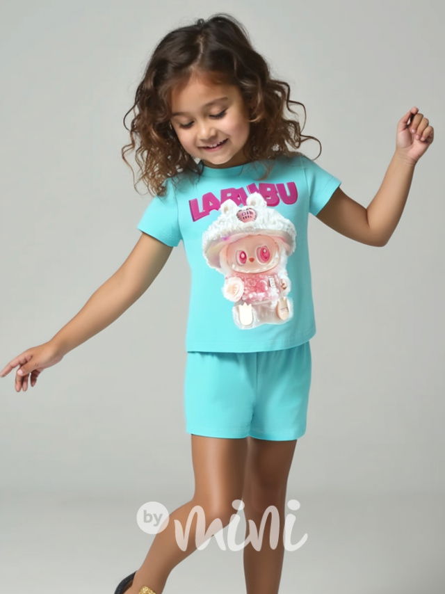 Labubu letní sporty set tyrkys