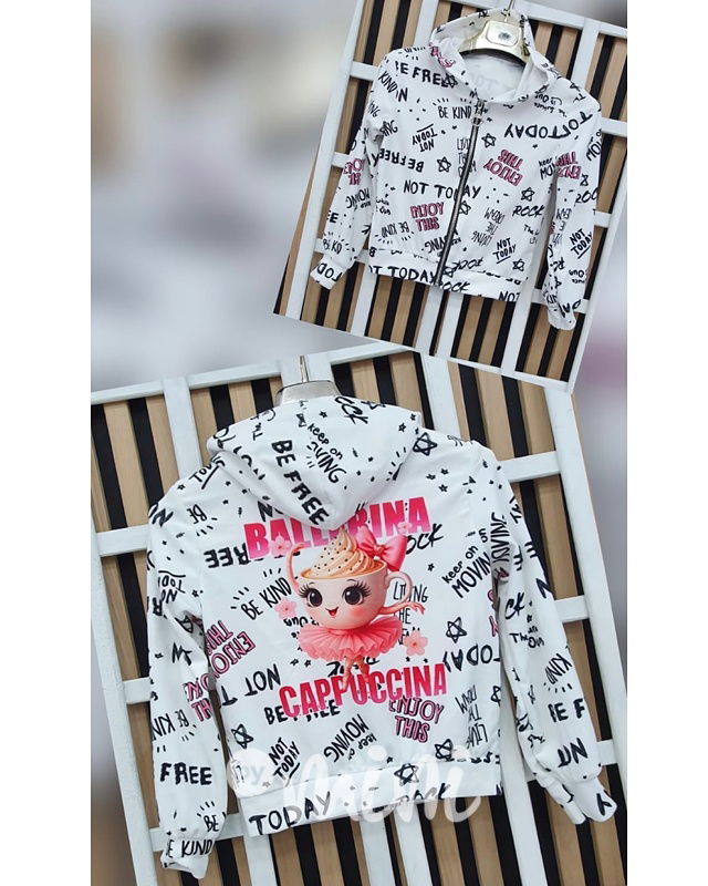 Ballerina Cappuccina soft velur mikina white