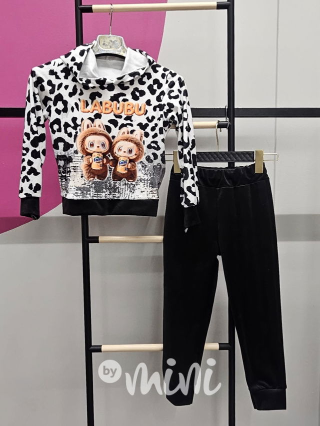 Labubu & Fanta soft velur souprava black