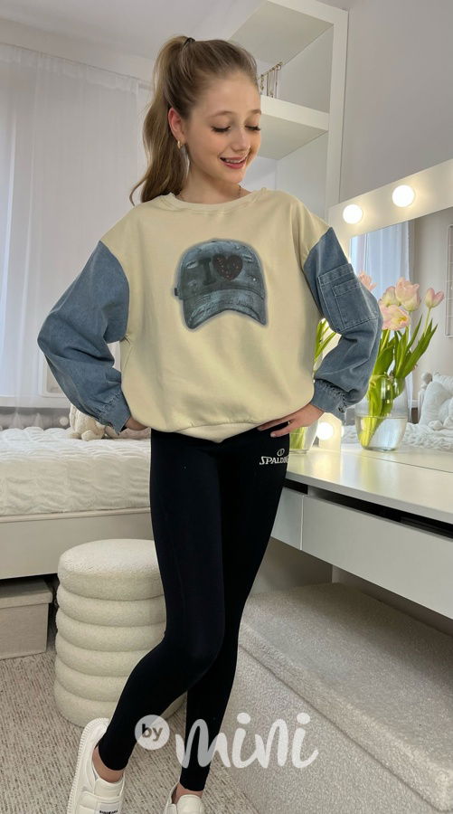 DUO mikina cream/denim