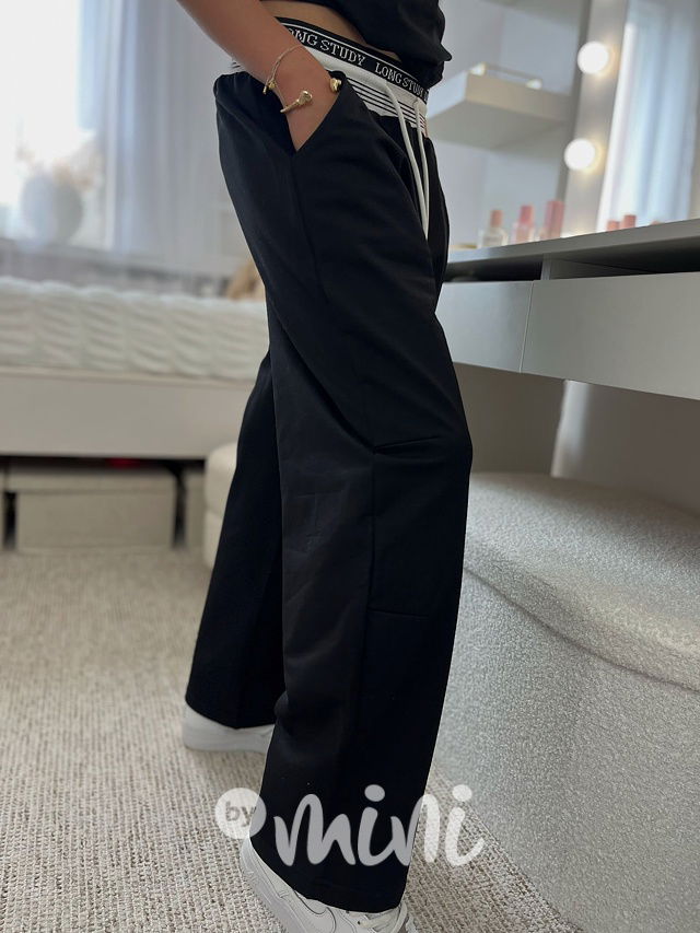 Maxi volné barel tepláky černé