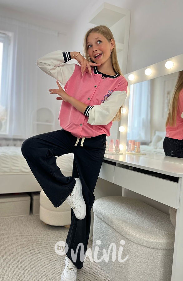 Labubu baseball mikina růžová