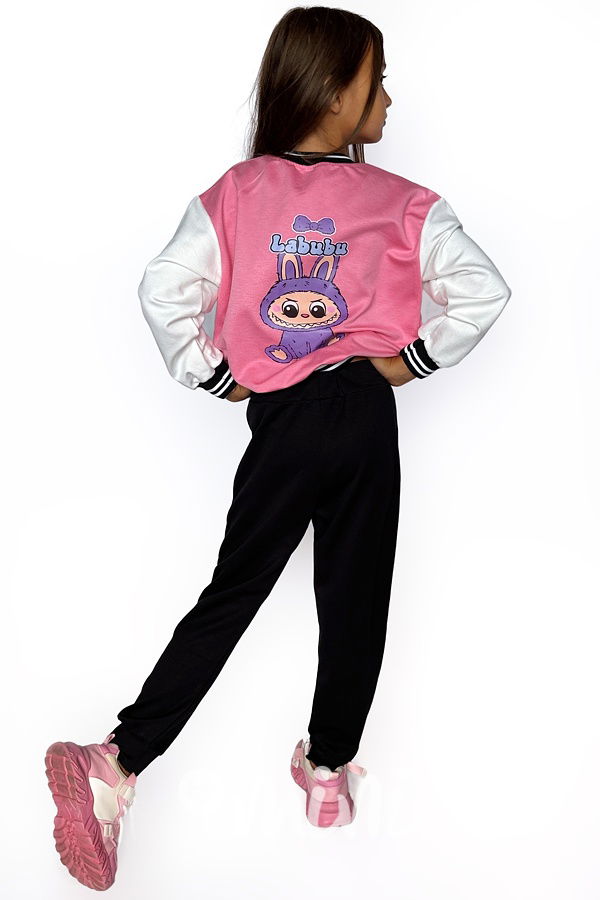 Labubu baseball mikina růžová