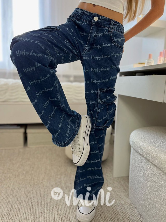 Happy denim cargo džíny