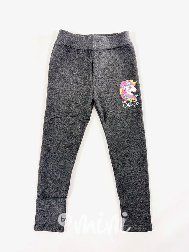 SUPER THERMO šedé legíny UNICORN