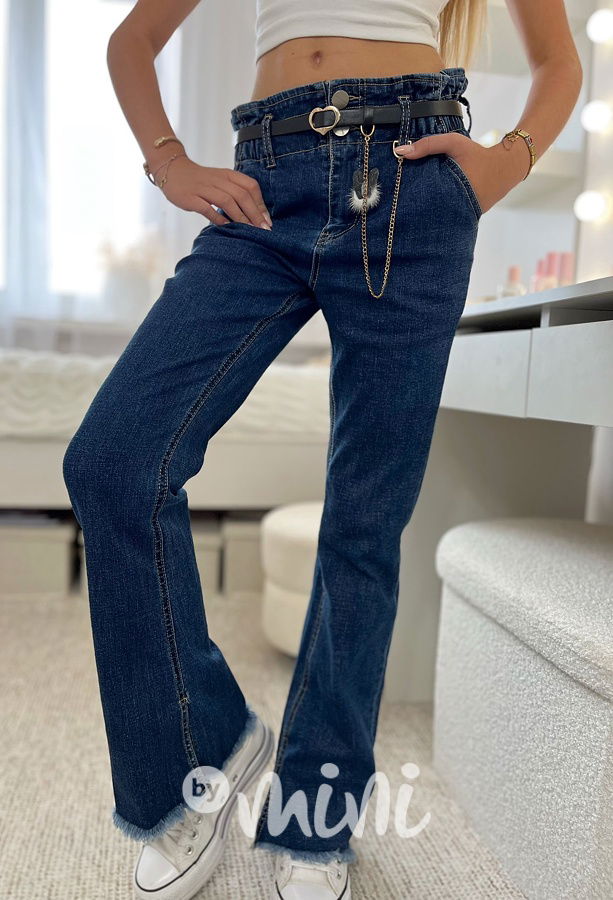 Denim zvonáče s páskem