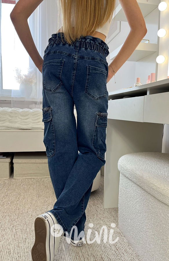 Volné cargo džíny s kamínky