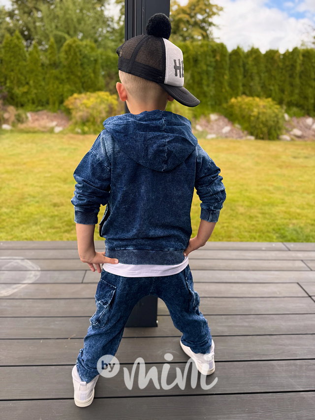 Soft denim hoodie mikina