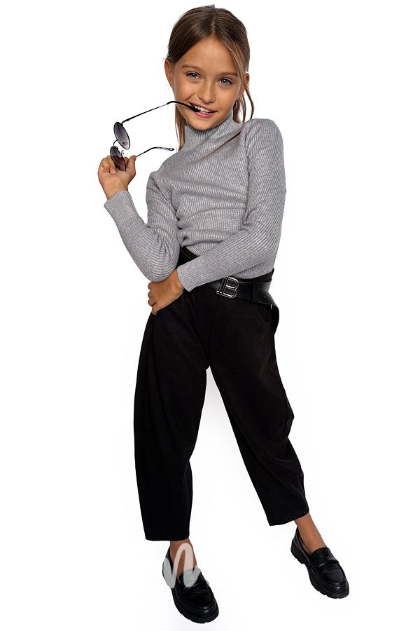 Teplý svetříkový rolák šedý