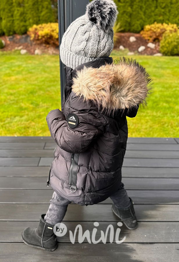 Zimní bunda s kožíškem černá