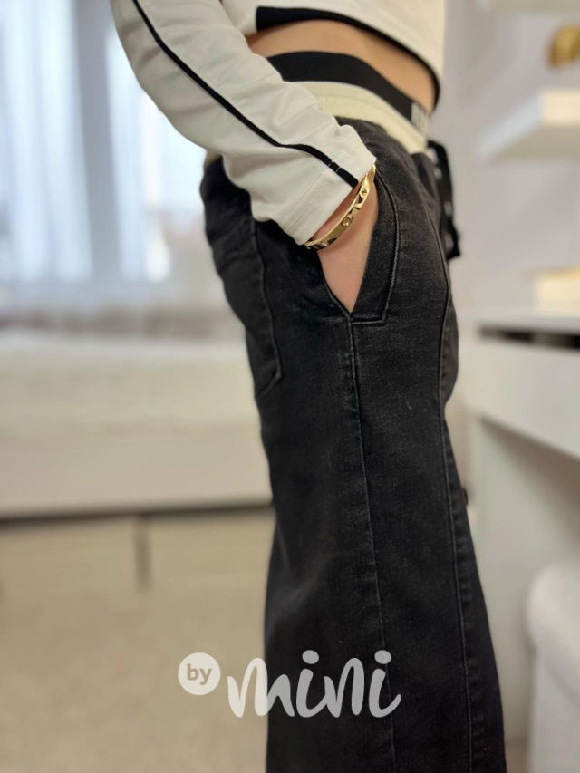 Zateplené volné dark džíny LUI