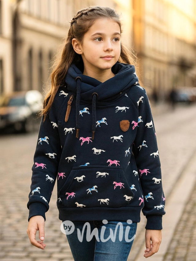 Zateplená mikina HORSE modrá