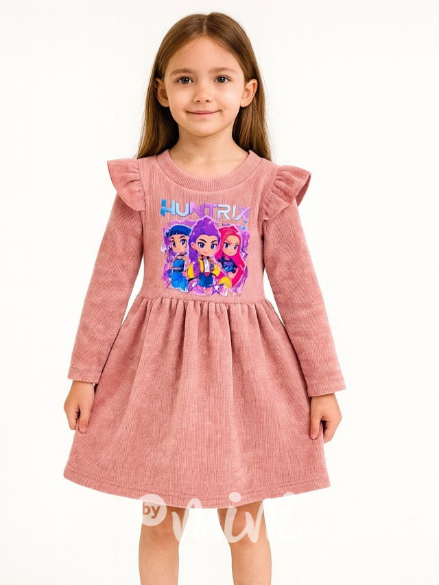 Huntrix teplé šaty růžové