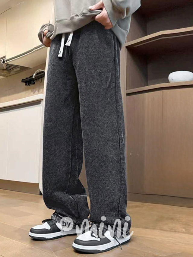 THERMO soft dark denim volné tepláky