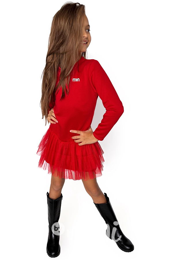 Tunikové šaty s tylem MIA červené
