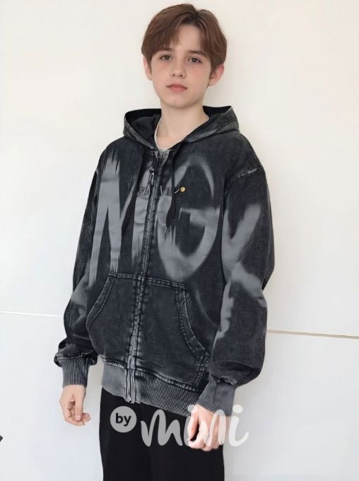 Soft denim mikina na zip