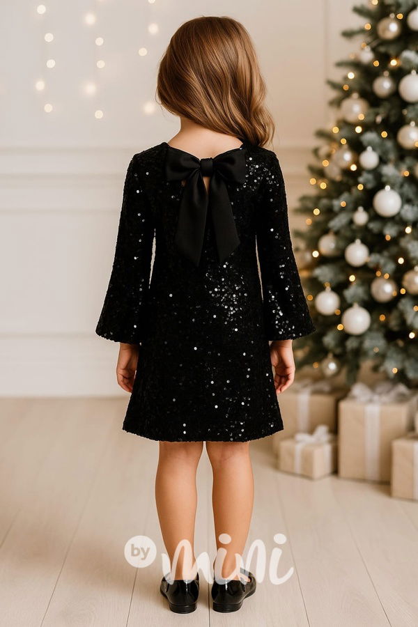 BOW flitr šaty černé