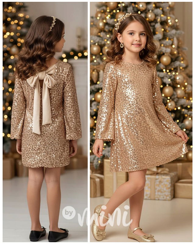 BOW flitr šaty zlaté