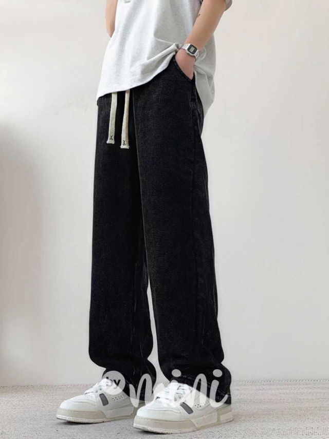 Volné baggy tepláky soft denim dark