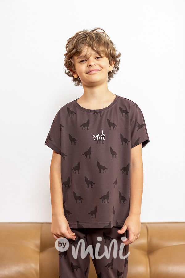 Mash Mnie pyžamo WOLF chocolate