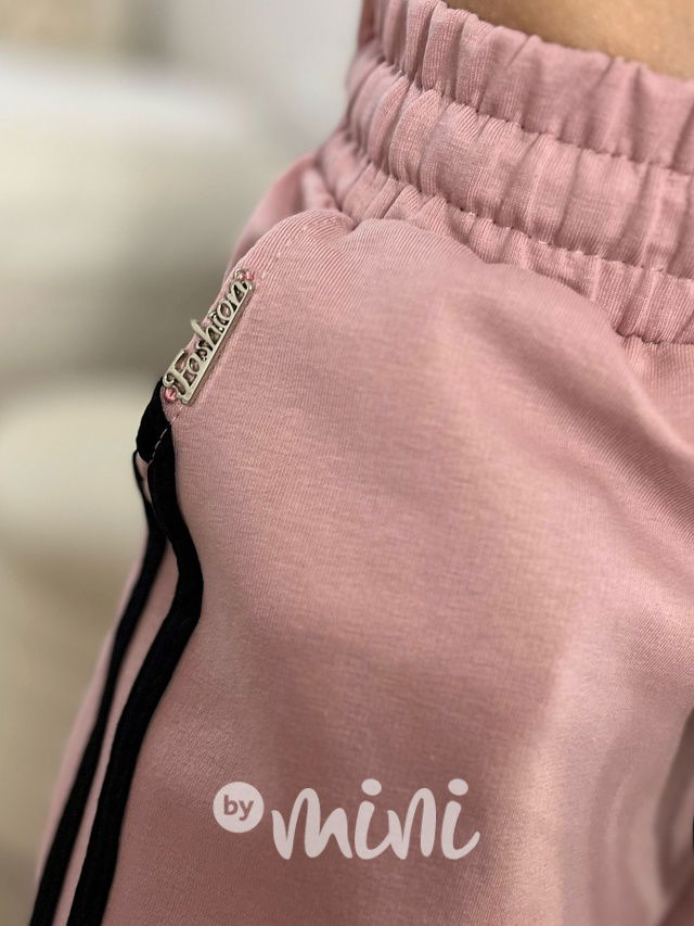 Fashion lounge volné tepláky růžové