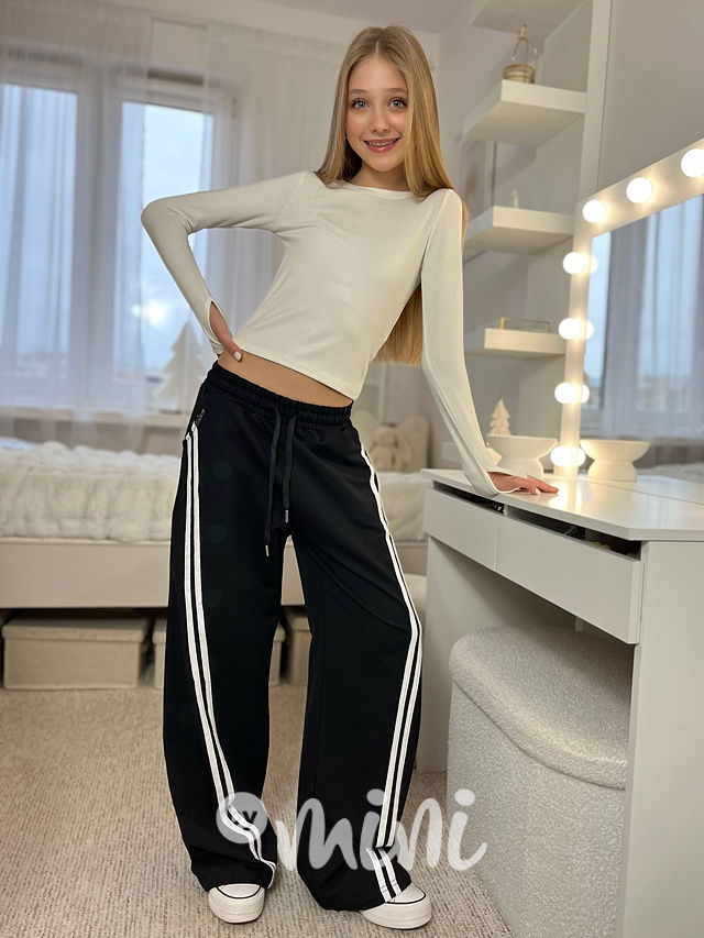 Fashion lounge volné tepláky černé