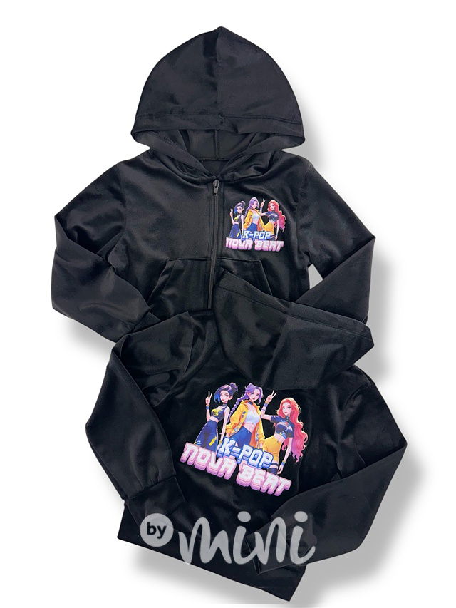 Demon Hunters soft velur mikina BEAT černá