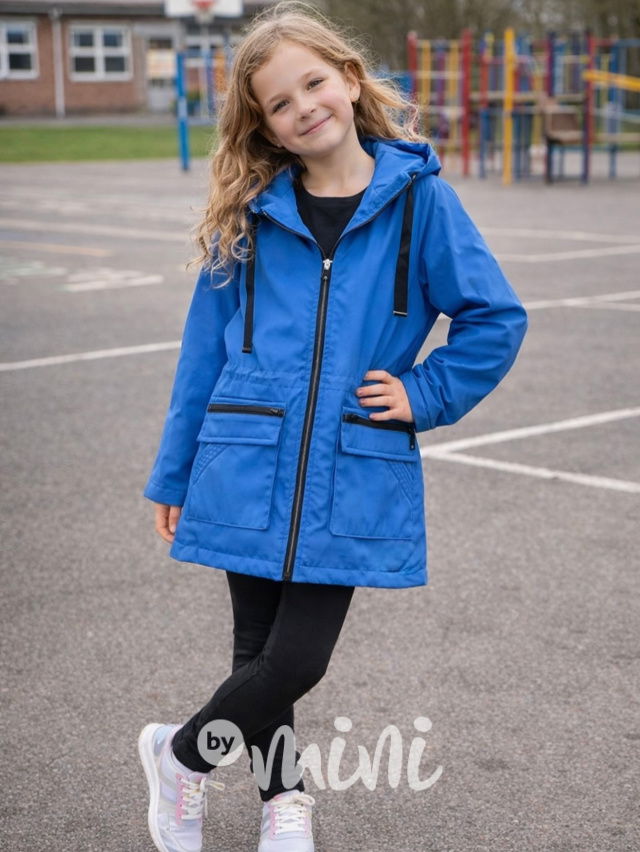 Přechodová parka modrá
