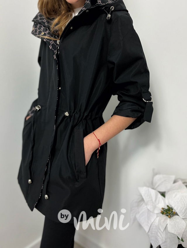Černá long parka