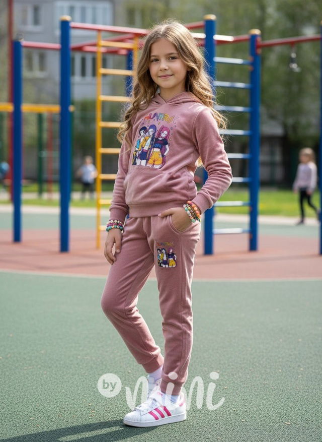 Huntrix soft velur souprava pudder pink